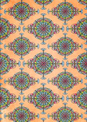 VINTAGE MOROCCAN PATTERN IN PEACH