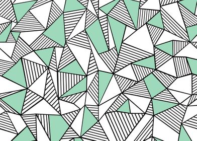 Abstract Lines Colour Block Mint