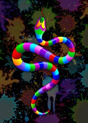 Snake Ringed Psychedelic Rainbow Colors