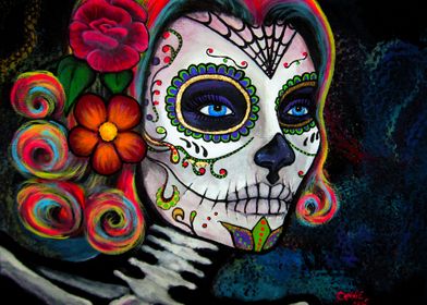 Sugar Skull Candy. acrylic painting on stretched canvas ... 