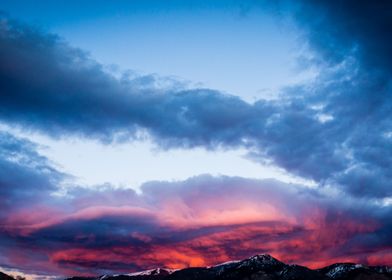 Fiery clouds over the Wasatch Mountains