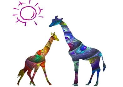 abstract giraffes