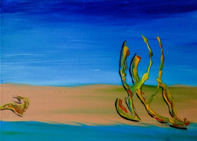 Empty Beach, acrylic on canvas. This abstract beach pai ... 