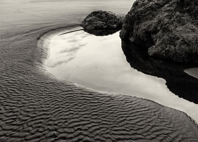 An extreme low tide on Brandon Beach Oregon can produce ... 