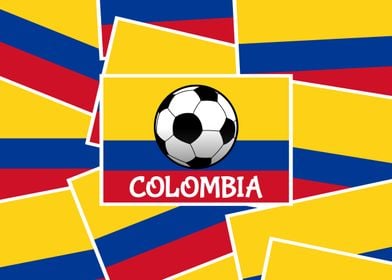 Colombia Football. The flag of Colombia, 3 bands, yello ... 