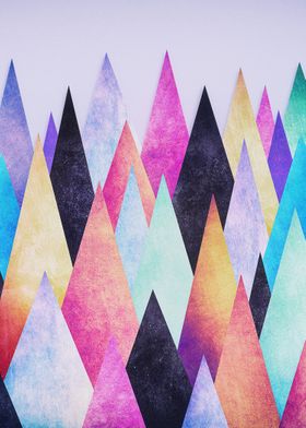 Colorful Abstract Geometric Triangle Peak Wood&#39;s