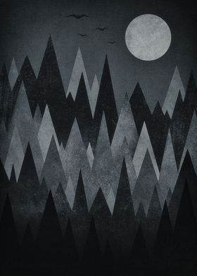 Dark Mystery Abstract Geometric Triangle Peak Wood&#39; ... 