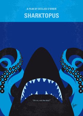 No485 My Sharktopus minimal movie poster A half-shark, ... 