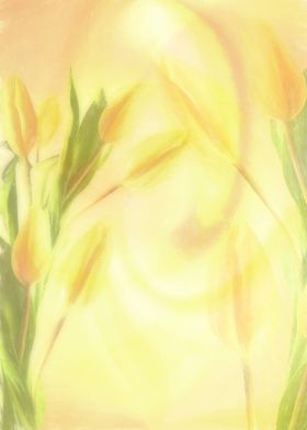 Flowers pastel yellow collage