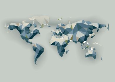 low poly world map