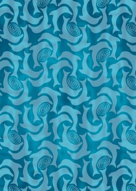 Blue Dolphin Ripple Pattern