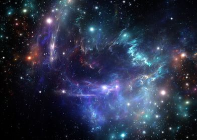 Violet nebula space