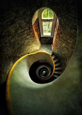 Spiral stairs in an old lighthouse