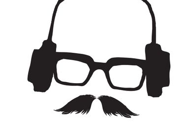 Hipster Glasses Mustache and Headphones