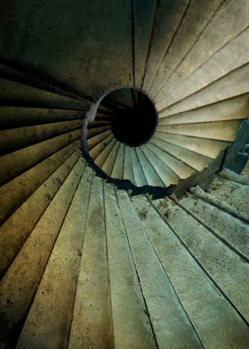 Unfinished spiral staircase
