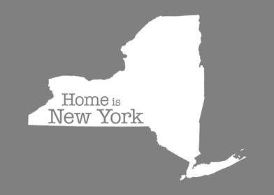 Home is New York, New York State (gray on white) from t ... 