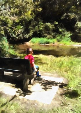 Young boy and the creek