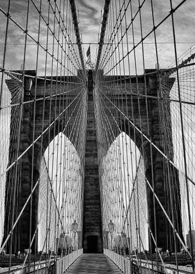 Brooklyn Bridge In Monochrome