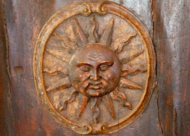 Wood Sun Hand Carved