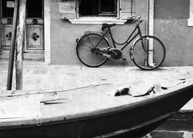 Bicycle on the Island of Burano, Venice, Italy