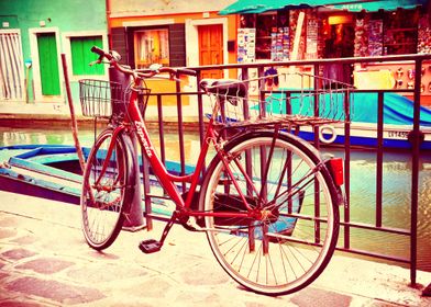 Bicycle in Burano, Venice Italy