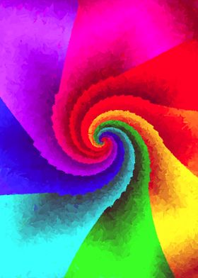 Abstract digital colorful spiral