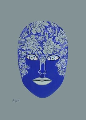 blu visage .original painting on canvas, acrylic colors ... 