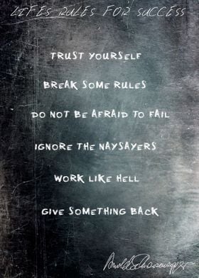 Lifes Rules For Success