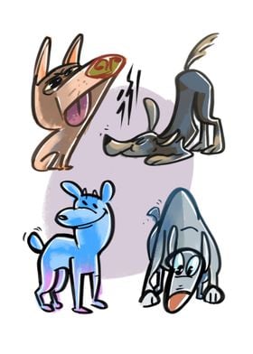 dogs and sniffing poses