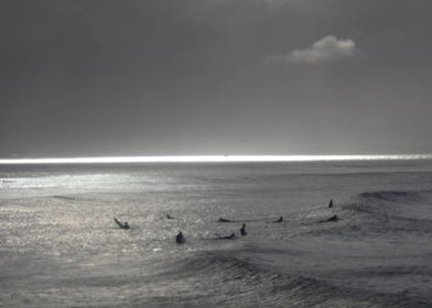Surfers in Byron Bay, Australia