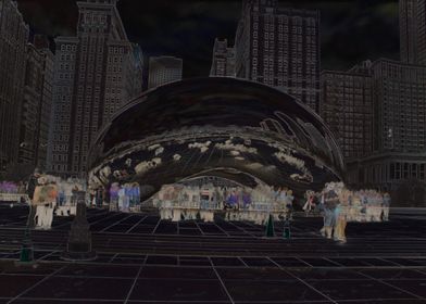 Negative time lapse of the Bean in Chicago.
