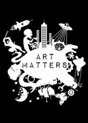 Art Matters: White on Black Background. With art progr ... 