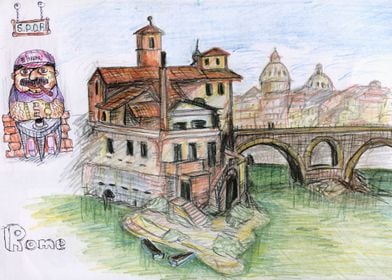 Rome. Travel sketch from Italy