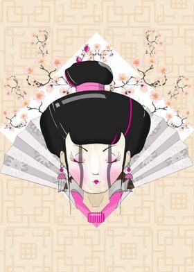 Geisha Illustration.