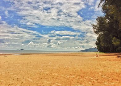 Tranquil beach in Huahin Thailand.
