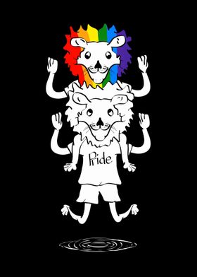 Gay Pride Lion Cartoon