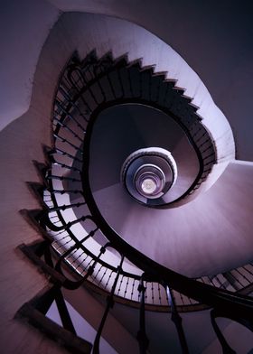 Spiral staircase in purple tones