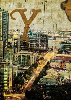 Grungy Melbourne Australia Alphabet Series - Letter "Y" ... 