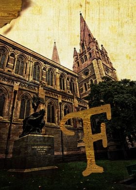 Grungy Melbourne Australia Alphabet Series - Letter "F" ... 