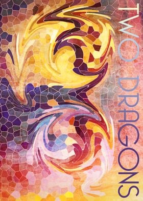 Abstract, mosaic-inspired, stained glass-style digital  ... 