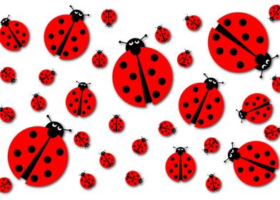 Many Ladybugs Shadows Background image with many differ ... 
