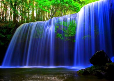 Blue Waterfall Forest