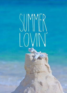Summer Lovin White Sandcastle Coral Turquoise Sea - A s ... 