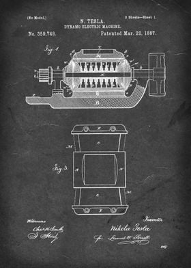 Dynamo Electric Machine - Patent by N. Tesla - 1887