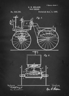 Road Engine - Patent by G. B. Selden - 1895