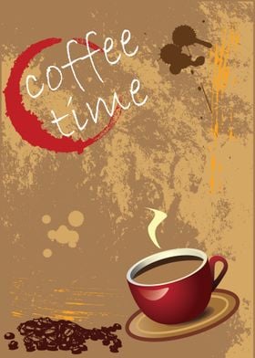 Vintage & grunge "Coffee Time" design.