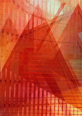 geometric abstract orange pyramids