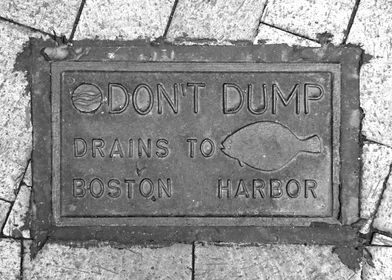 Keep Boston Harbor Clean - Black and white photo of pla ... 