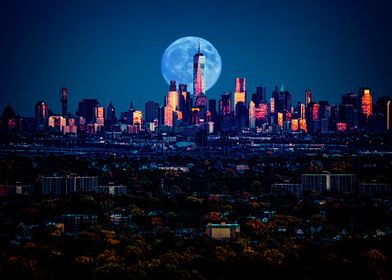"The View From Eagle Rock" Moonrise over downtown Manha ... 