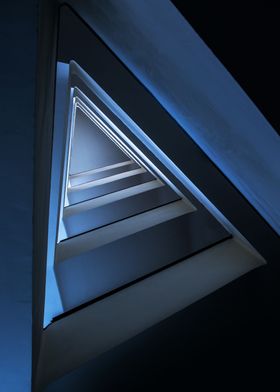 Triangle staircase in blue tones